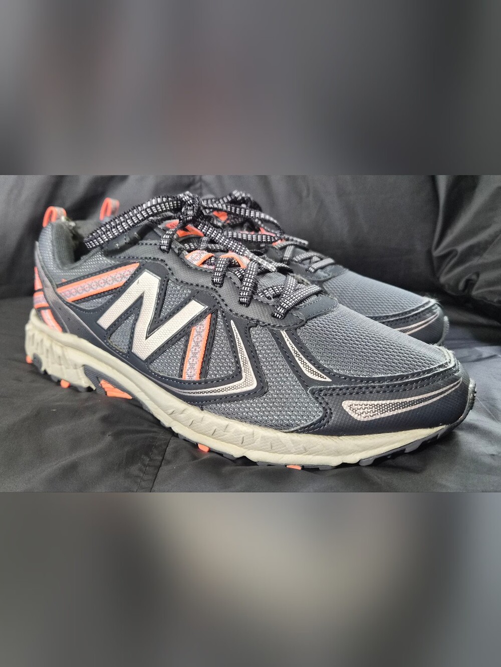 Women's New Balance 410v5 Trail Running/Hiking Shoes"Gray/Thunder Orange" Sz. 12